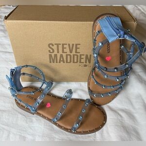 Steve Madden Clear and Blue Studded Sandals